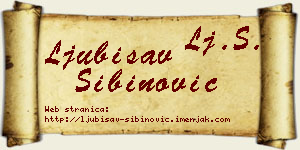 Ljubisav Sibinović vizit kartica